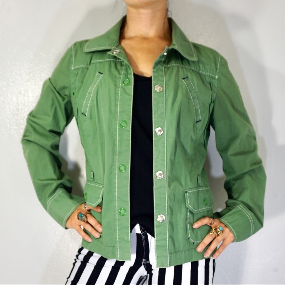 Green loft by ann taylor button long sleeve shirt